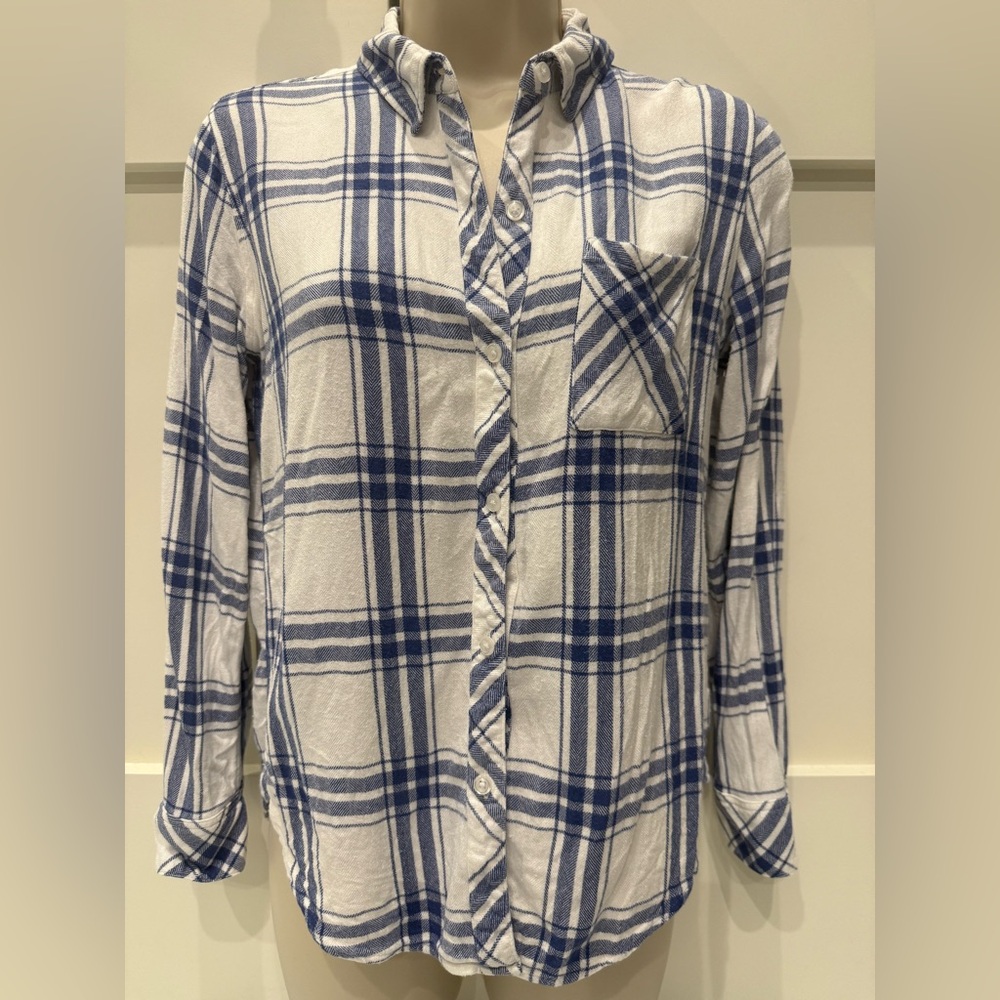 Rails Hunter Plaid button up shirt, White Sapphire women’s, small - Picture 5 of 9